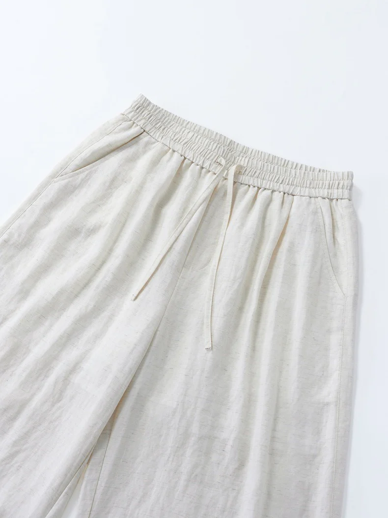 Flax Loose-fit Slimming Straight-fit Pants - Image 7