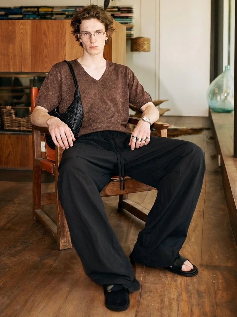 Flax Loose-fit Slimming Straight-fit Pants - Image 9
