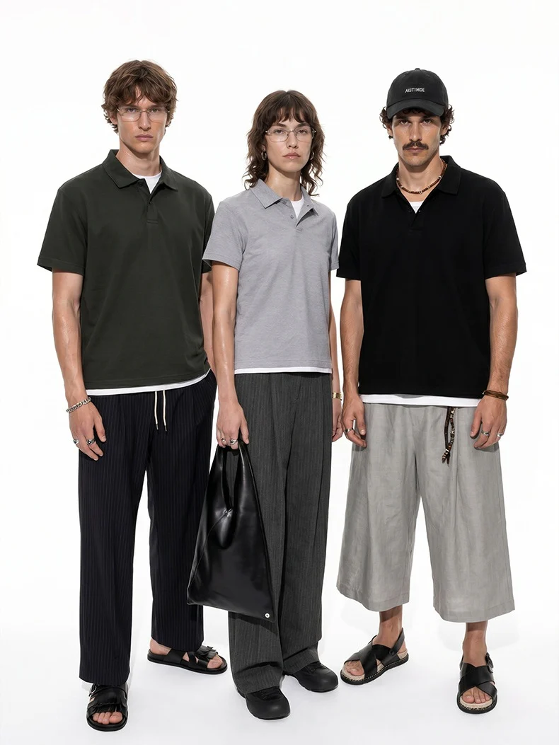 Layered-look Patchwork Business Polo Shirt - Image 4