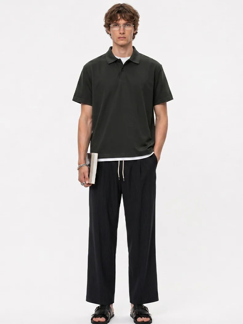 Layered-look Patchwork Business Polo Shirt - Image 5