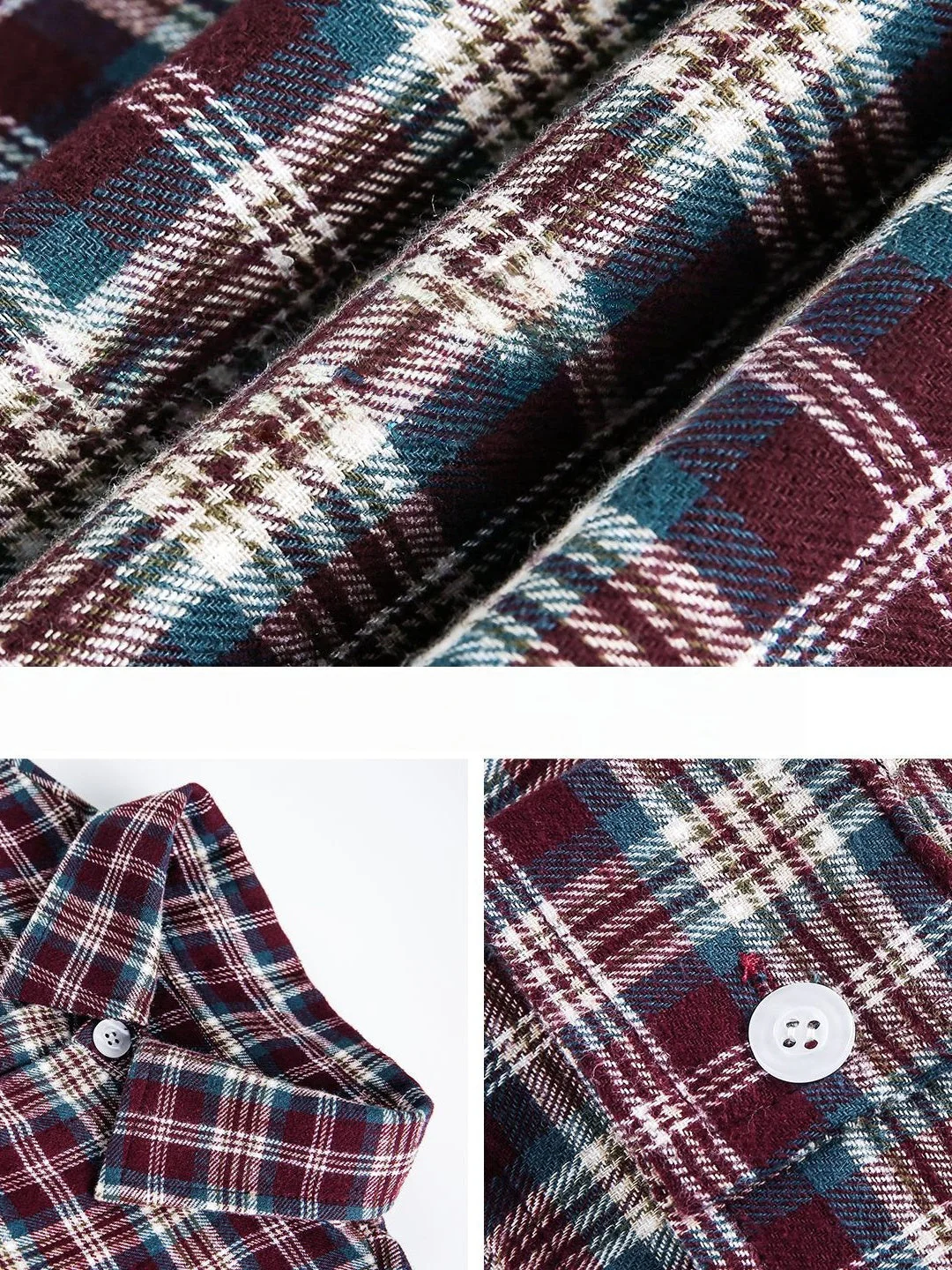 Liber Autumn Men's Color matching Plaid Shirts - Image 4