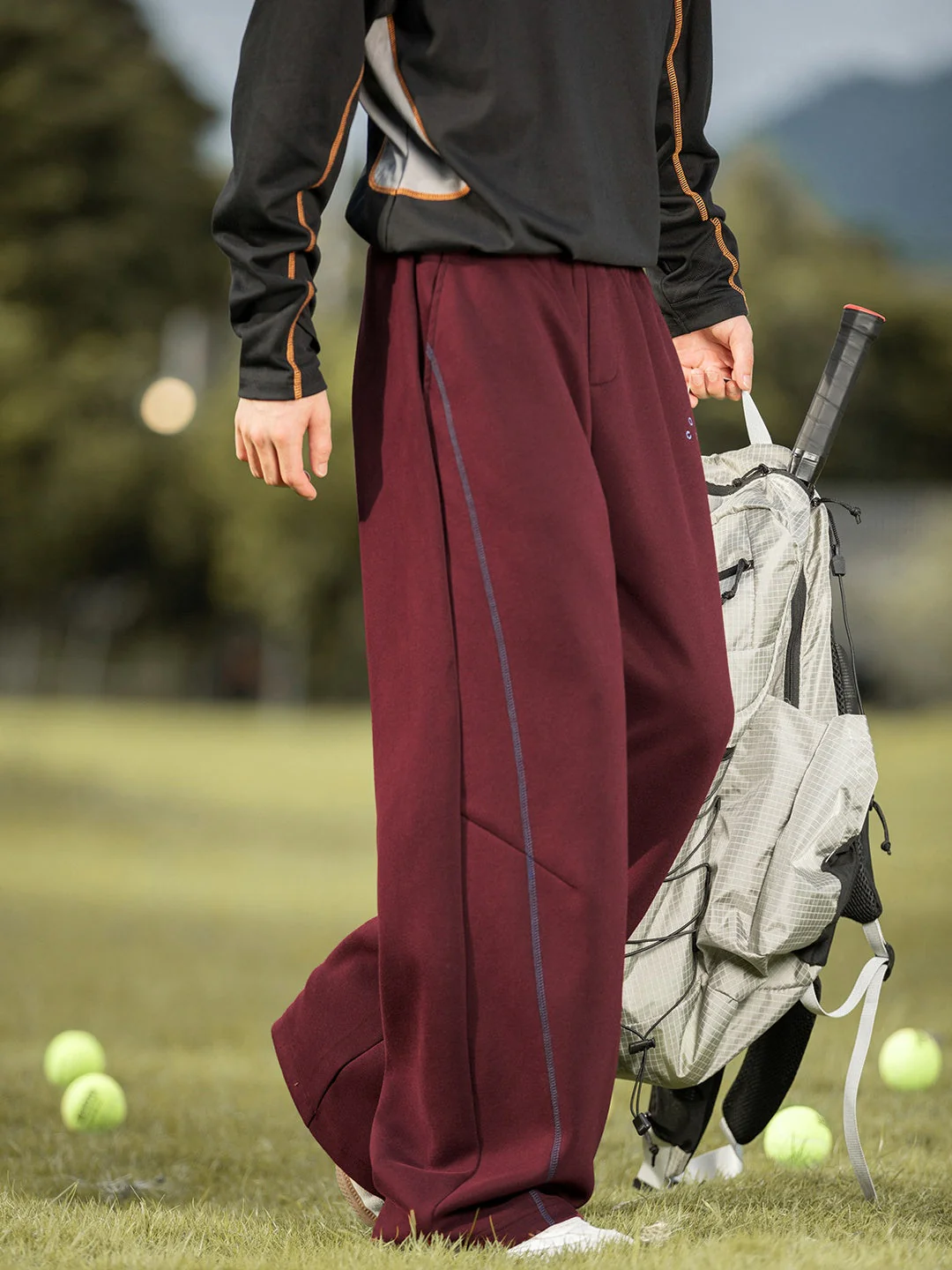 Liber Autumn Men's Embroidery Stripes Pants - Image 2