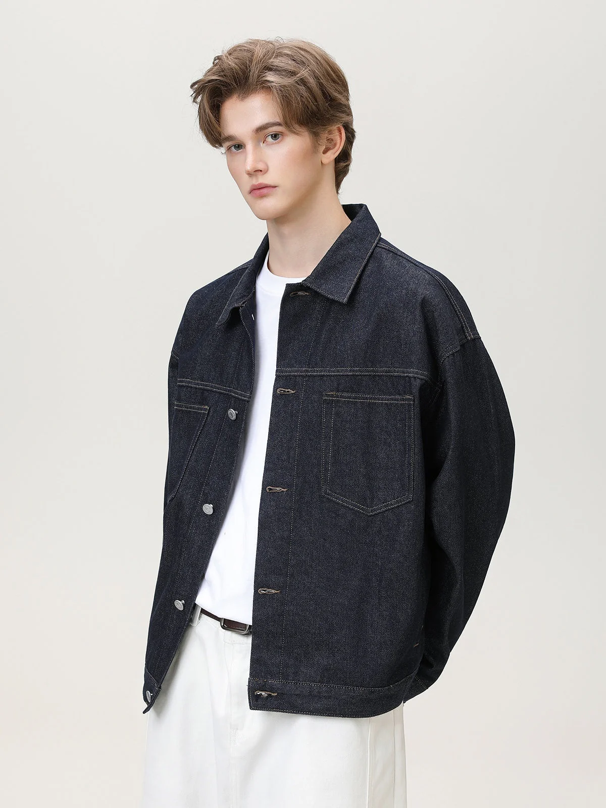 Liber Autumn Men's Pocket decoration Solid Color Jackets - Image 5