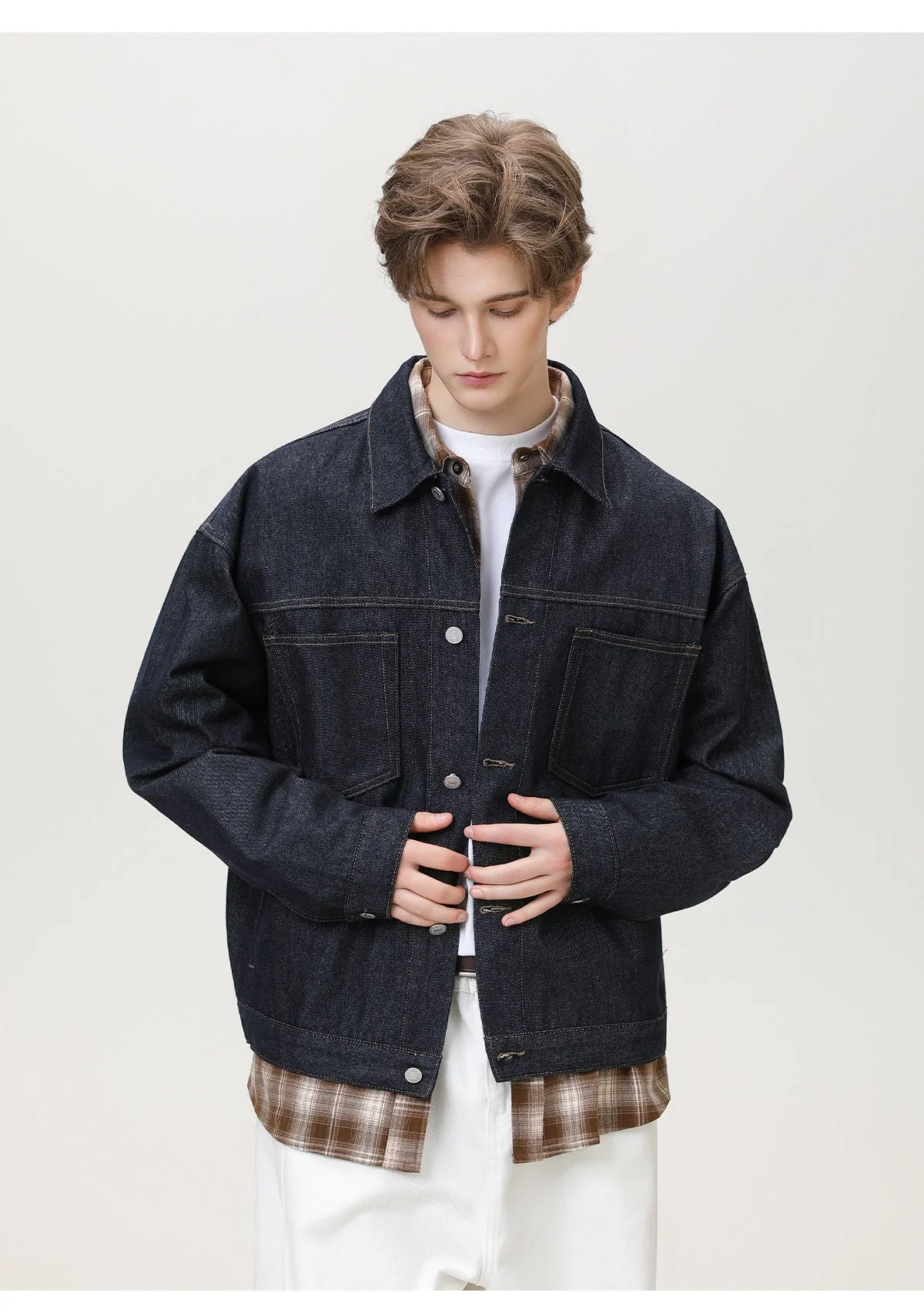 Liber Autumn Men's Pocket decoration Solid Color Jackets - Image 7