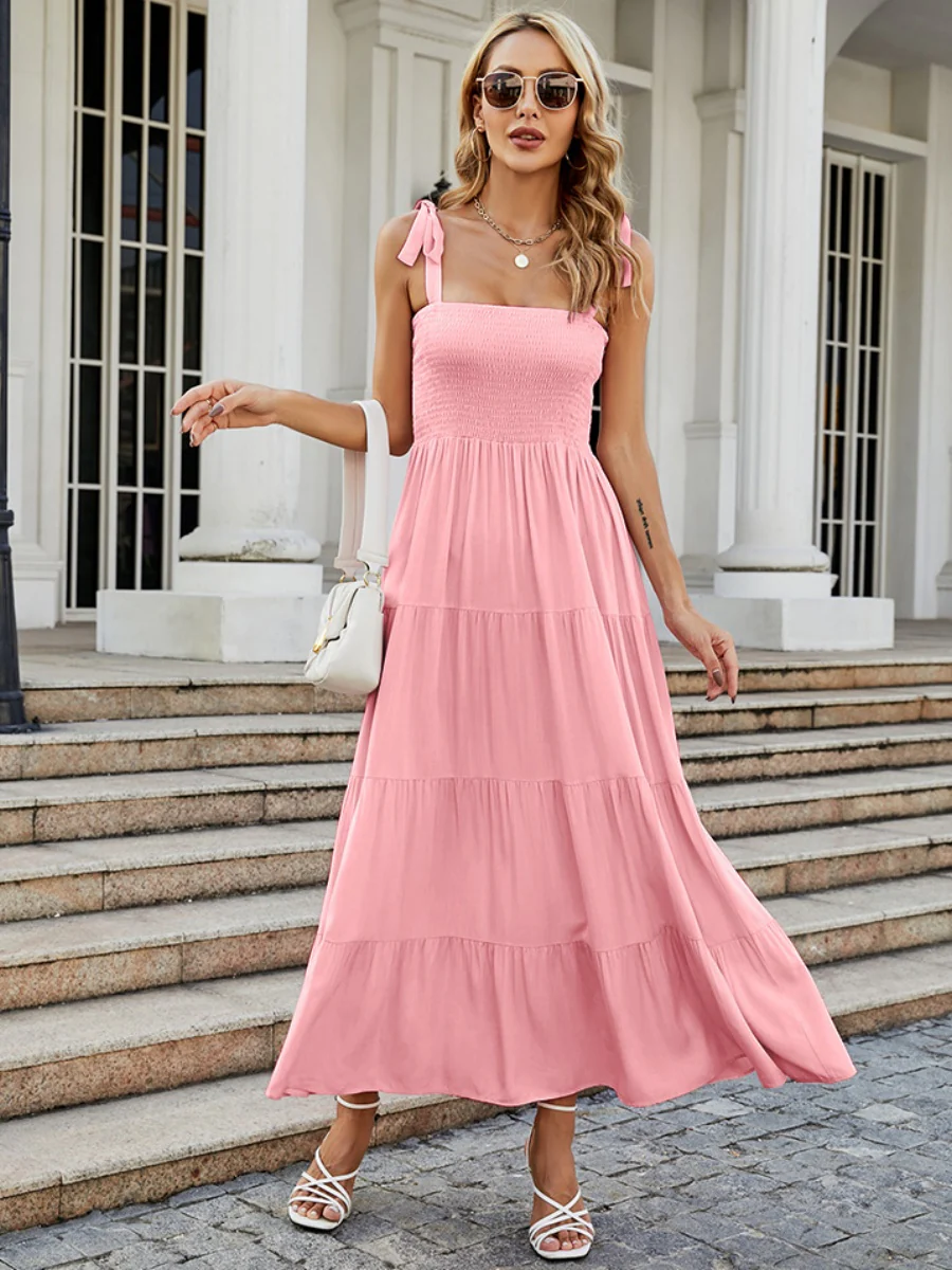 Sleeveless Flowers Printed Long Dress - Image 11