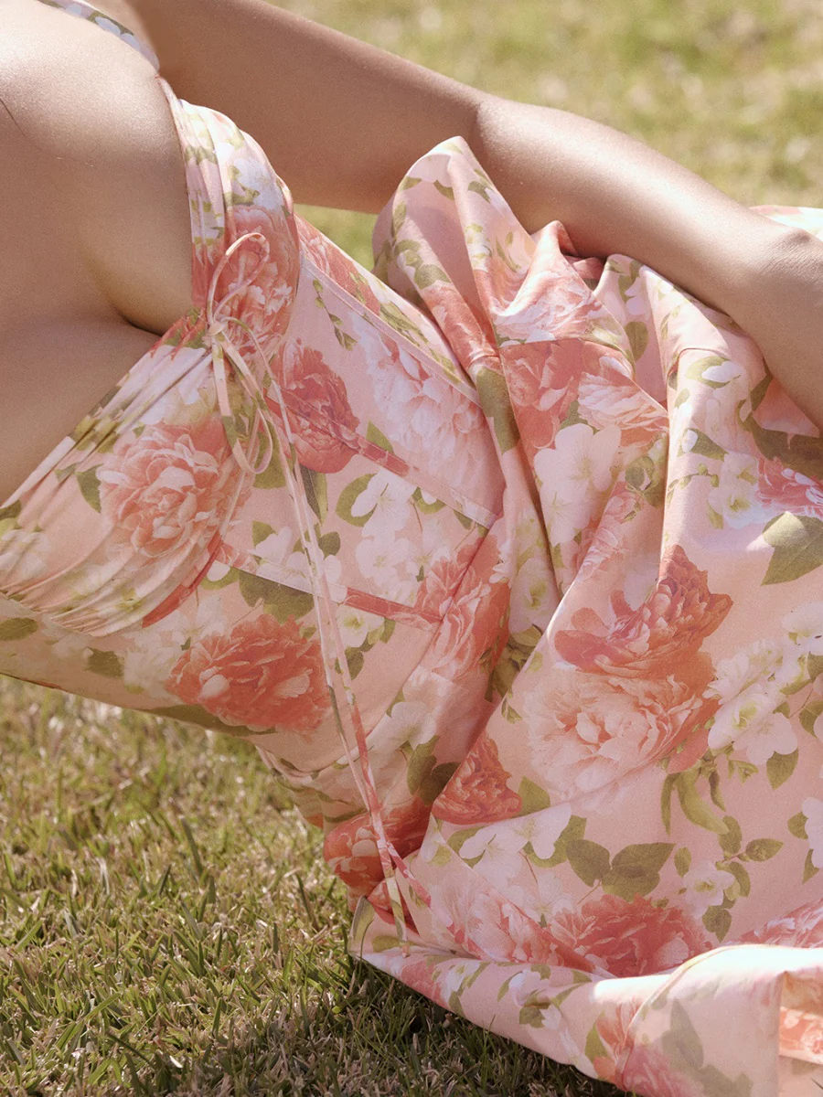 Floral Print Sundress With Tie Bow - Image 3