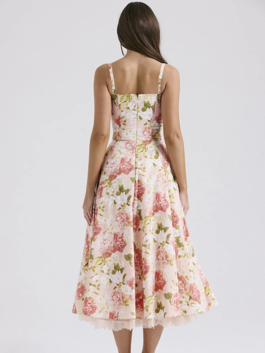 Floral Print Sundress With Tie Bow - Image 6