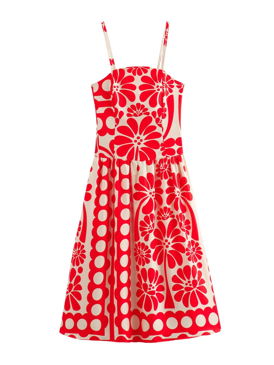 Printed Vacation Camisoles Polka Dots Maxi Dresses - Image 7
