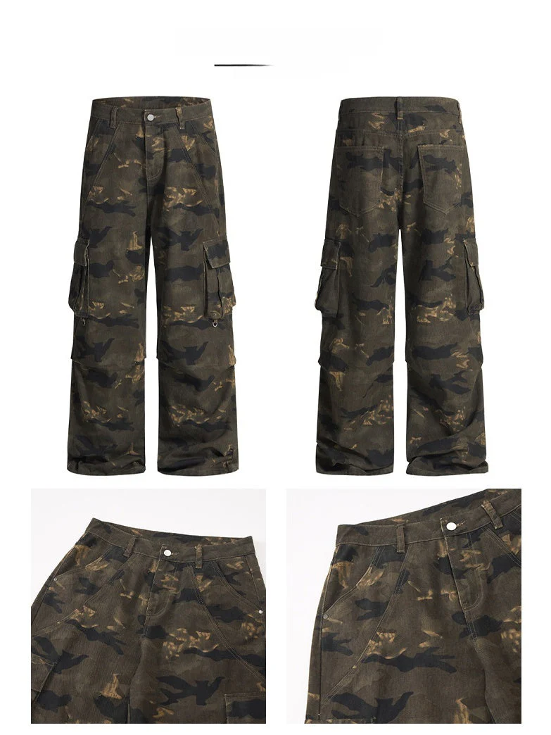 Liber Autumn Neutral Camouflage Cargo Trousers - Image 5