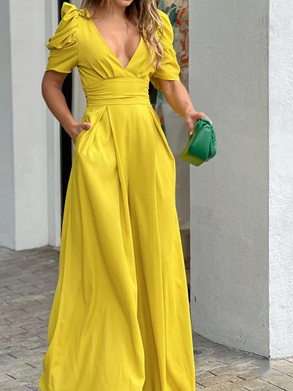 Puff Sleeve Maxi Dresses - Image 6