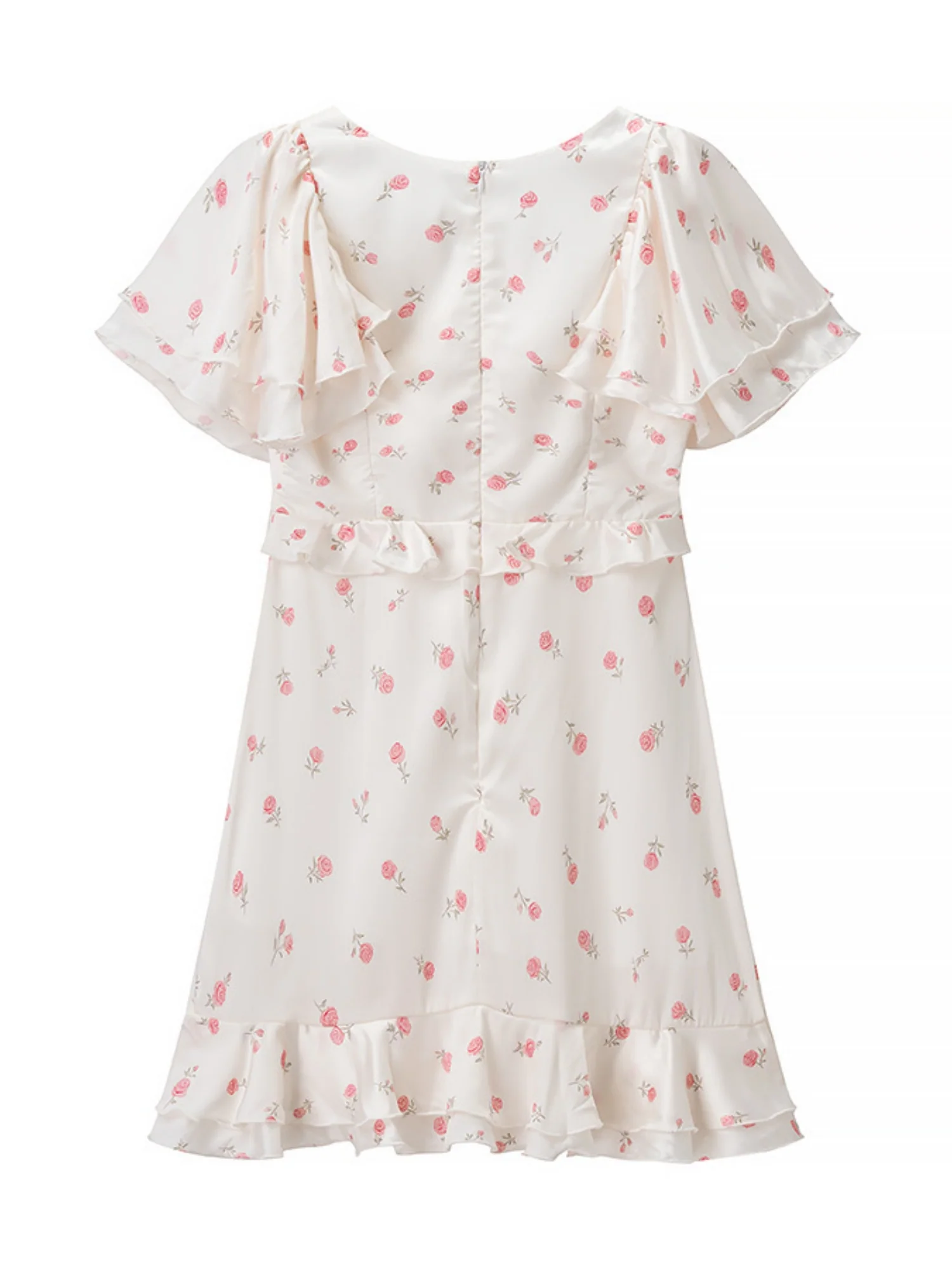 Floral Print Ruffled V-neck Mini&Short Dresses - Image 4