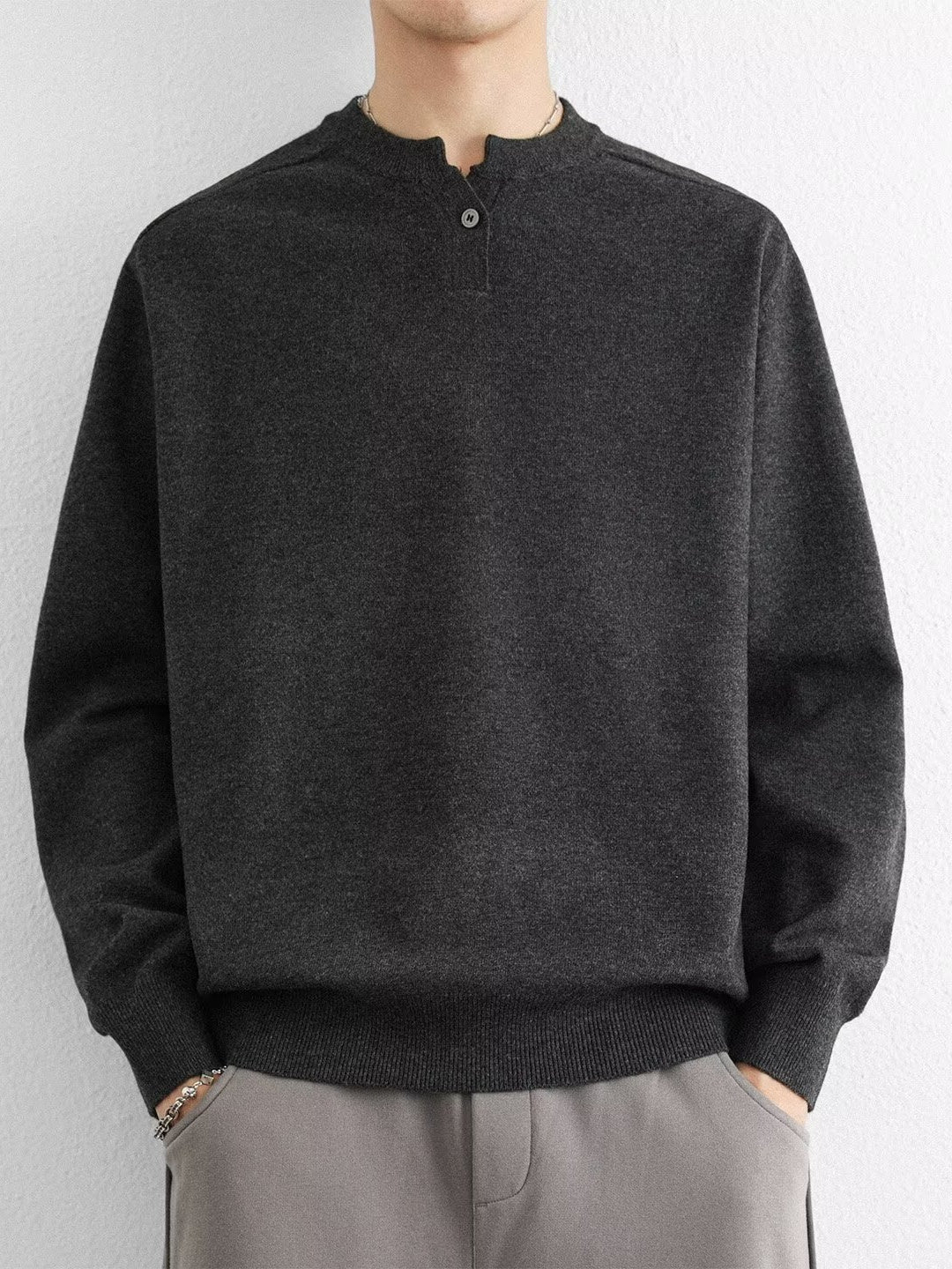 Henley-Neck Sweater - Image 5