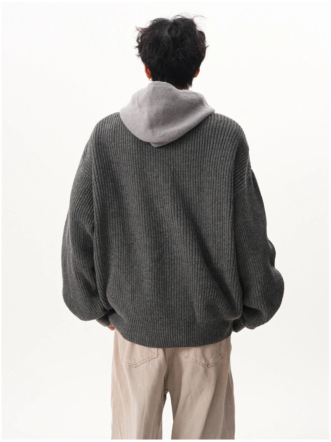 Layered-look Hooded Cardigan - Image 6