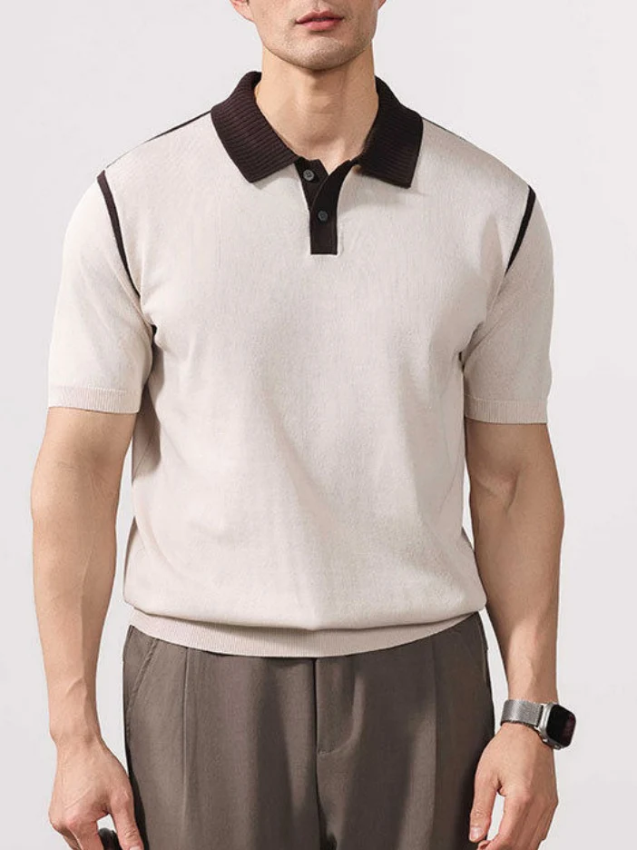 Old Money Style Line Stereo Slim-fit Polo Shirts - Image 3