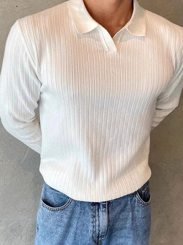Notch-Lapel Slim-Fit Knit Pullover - Image 2