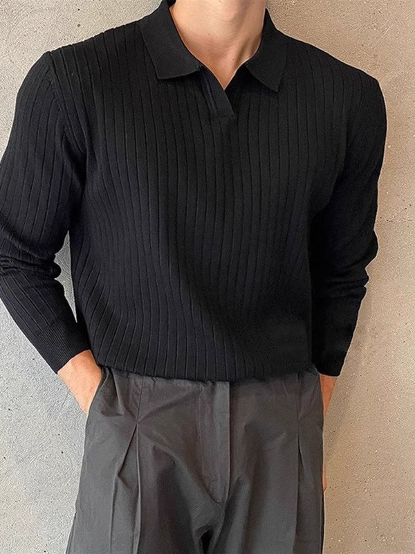 Notch-Lapel Slim-Fit Knit Pullover - Image 3