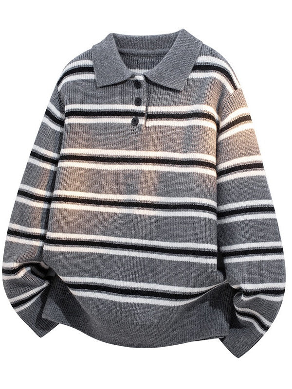 Notch-Collar Striped Sweater - Image 8