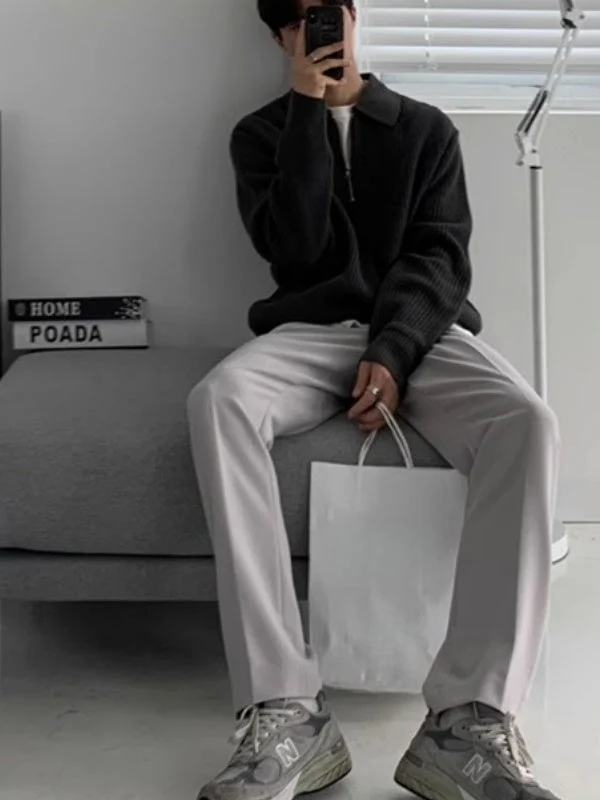 Liber Autumn Men's Solid Color Sweaters - Image 7