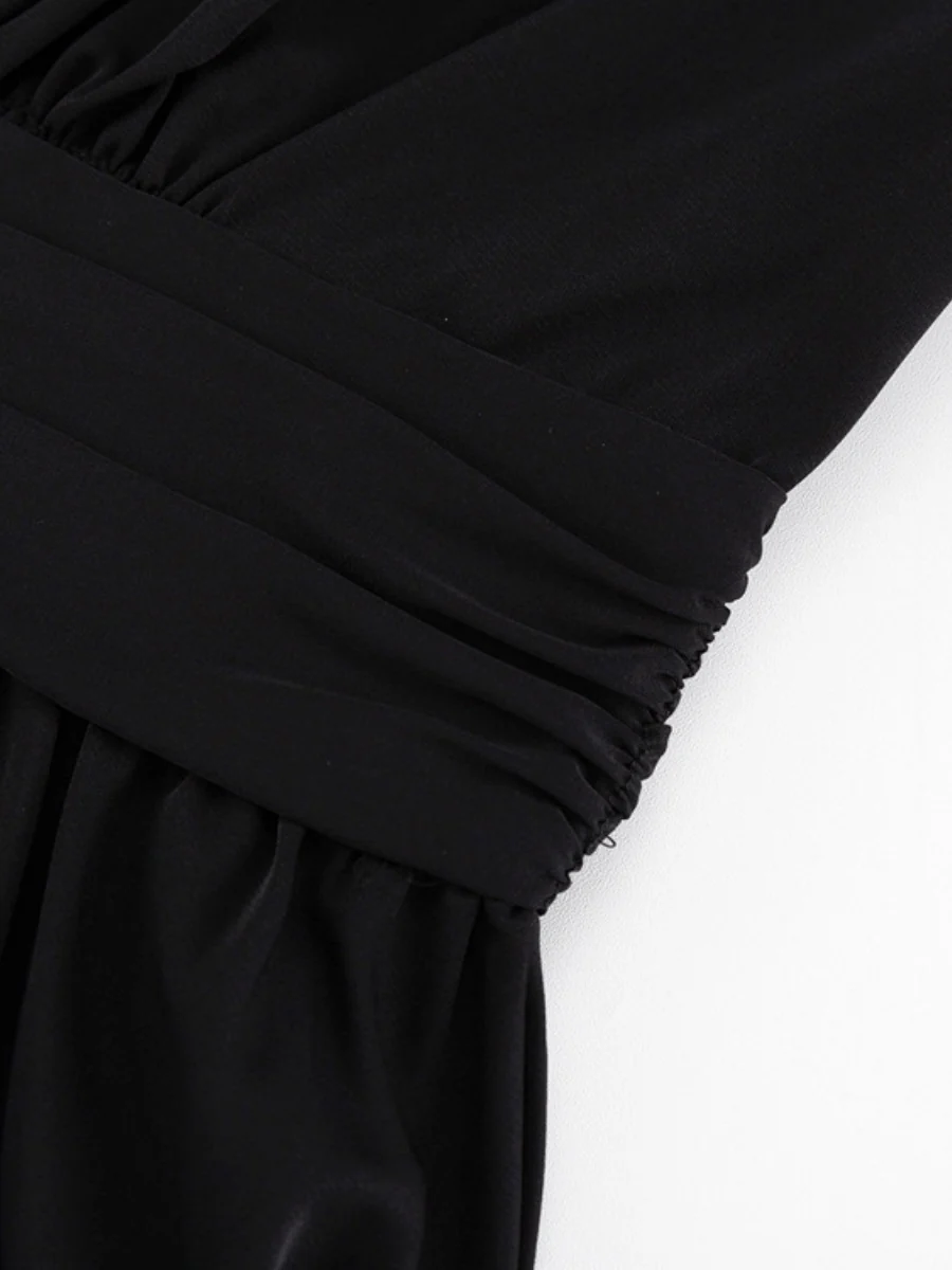 V-neck Flared Sleeves Waist Mini&Short Dresses - Image 10