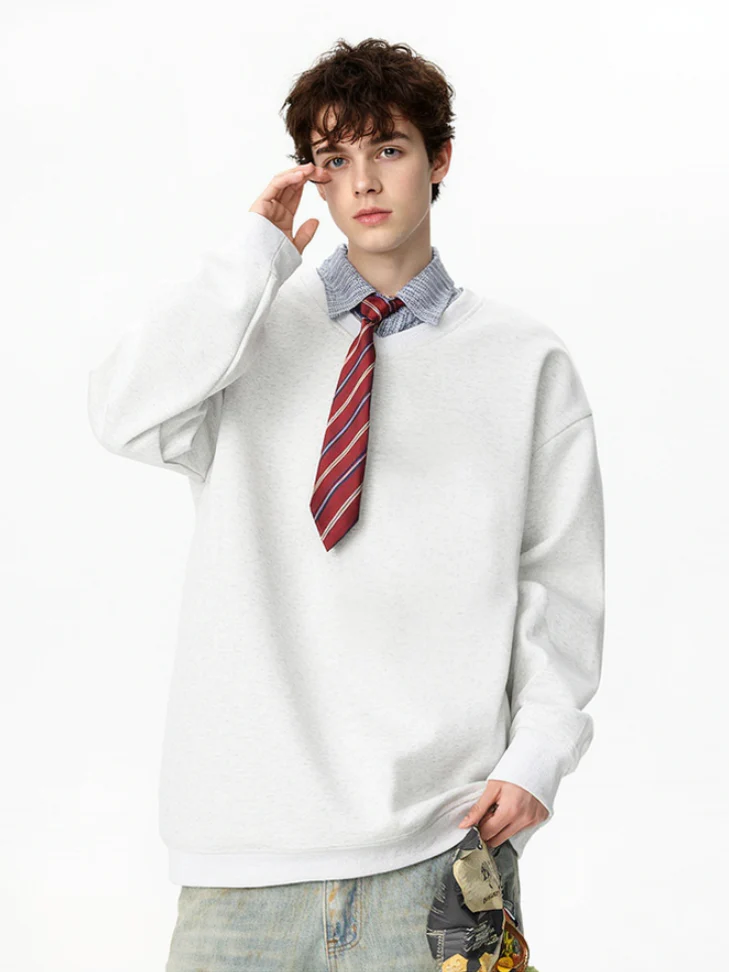 Fake Two Pieces Plaid Tie Contrasting Colors Splicing Polo