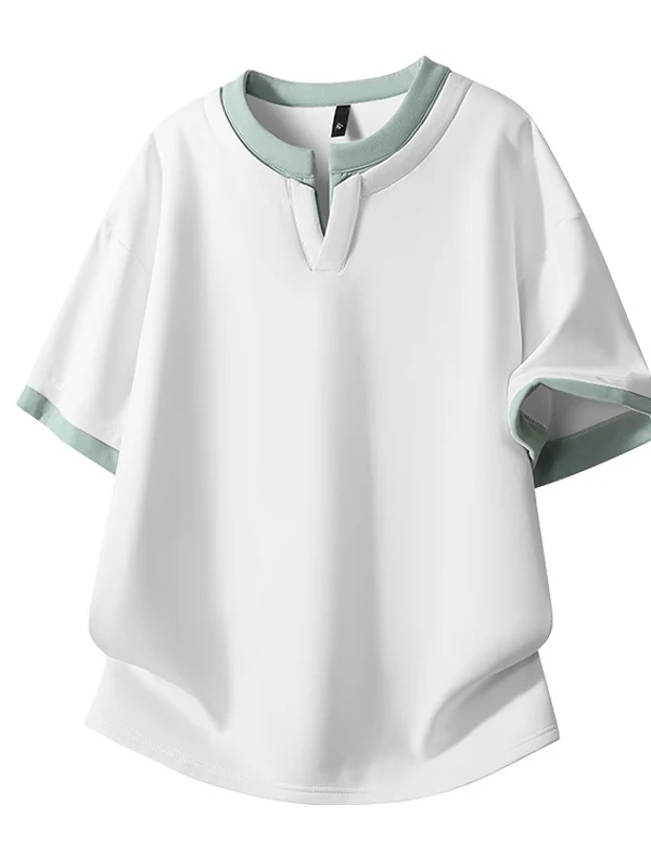 Layered-look Color-blocked Loose-fit T-shirts - Image 7