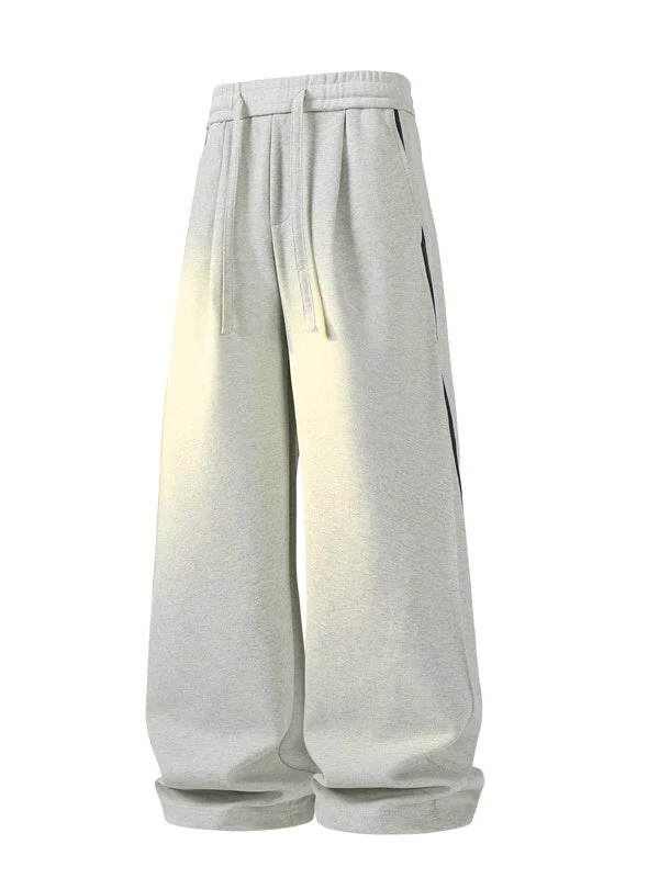 Stripes Sports Splicing Silhouette Straight Casual Pants - Image 3
