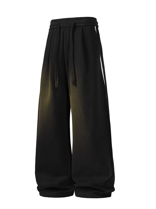 Stripes Sports Splicing Silhouette Straight Casual Pants - Image 6