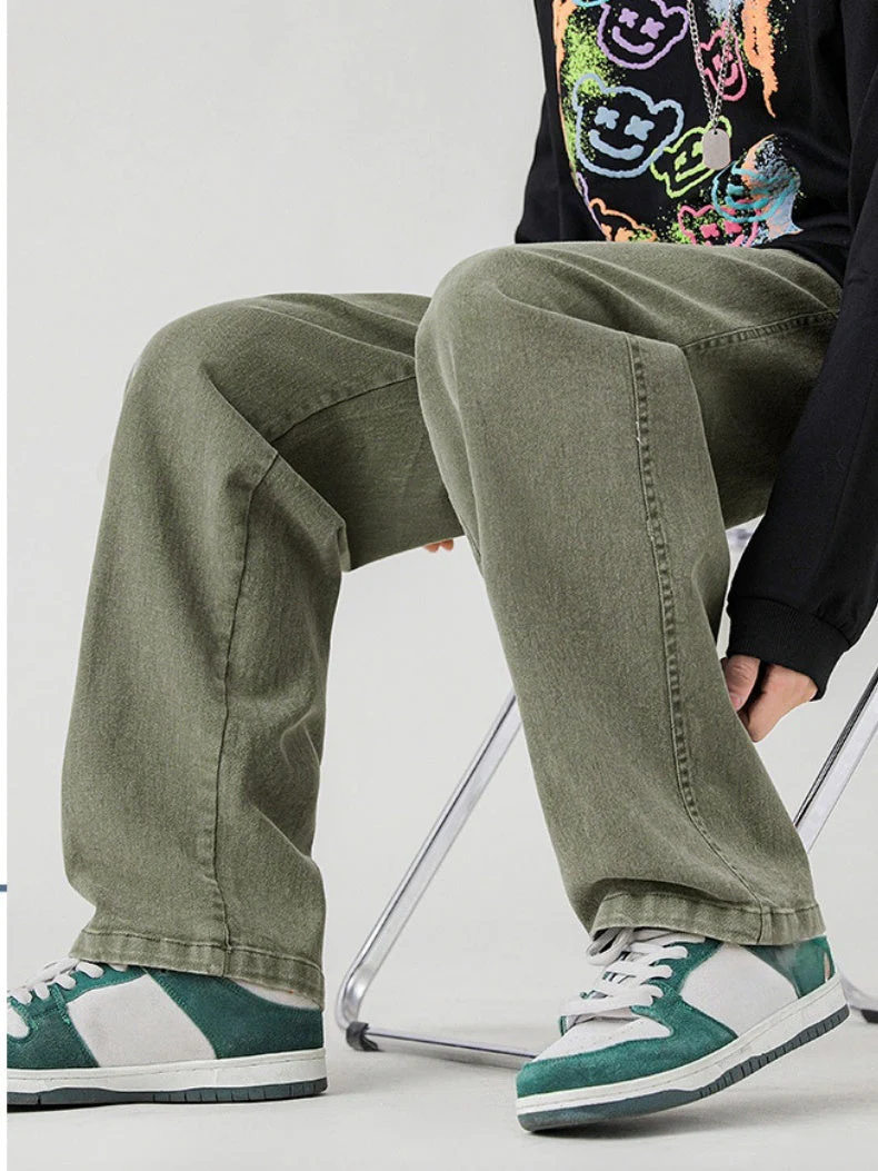 Washing Straight Wide-leg Jeans - Image 9