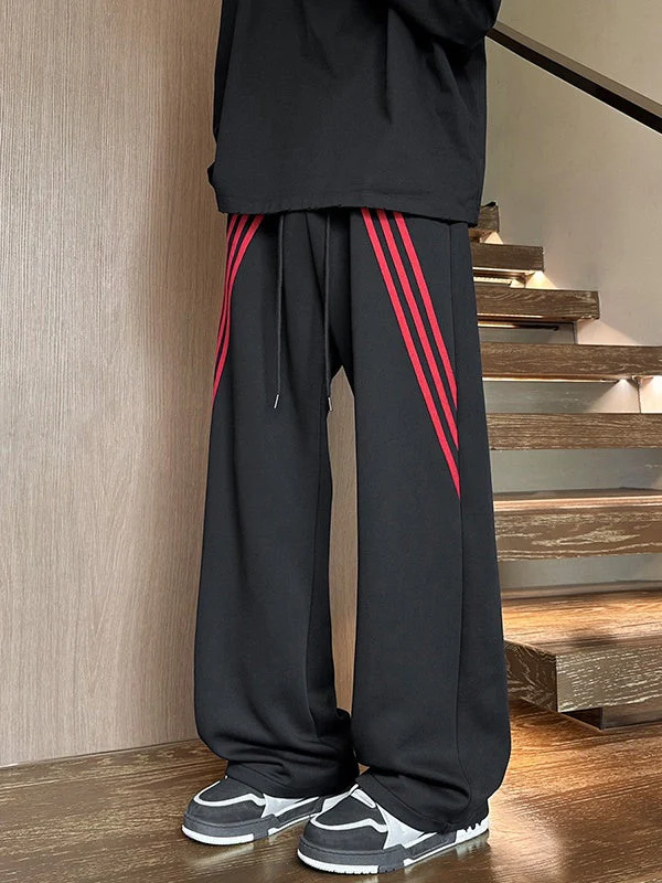 Liber Autumn Neutral wear Color matching Stripes Pants - Image 2