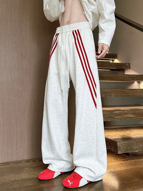 Liber Autumn Neutral wear Color matching Stripes Pants - Image 7
