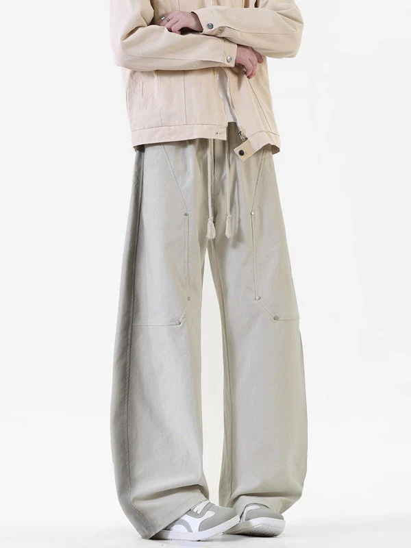 Liber Autumn Neutral wear Studs Stripes Cargo Trousers - Image 3