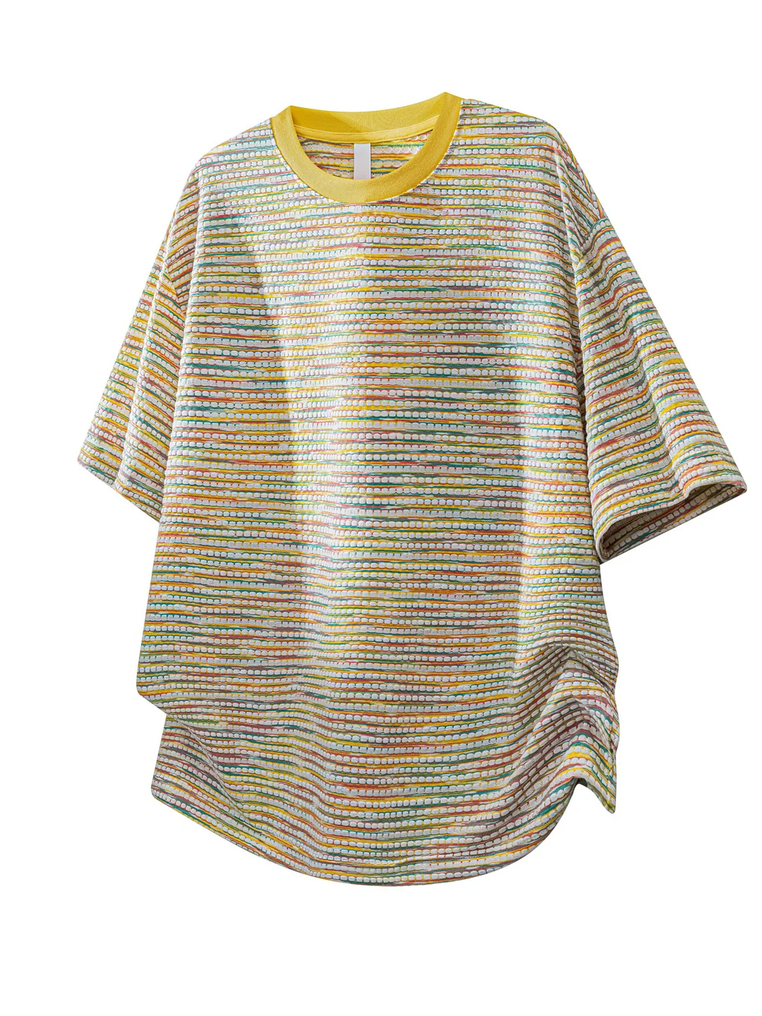 Color-blocked Rainbow Stripes Loose-fit T-shirts - Image 10