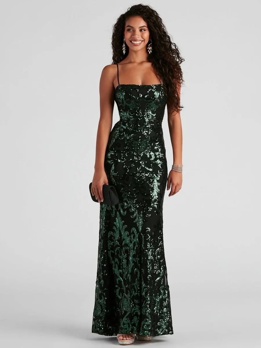 Sequins Fishtail Sexy Camisoles Formal Dress Maxi Dresses - Image 2