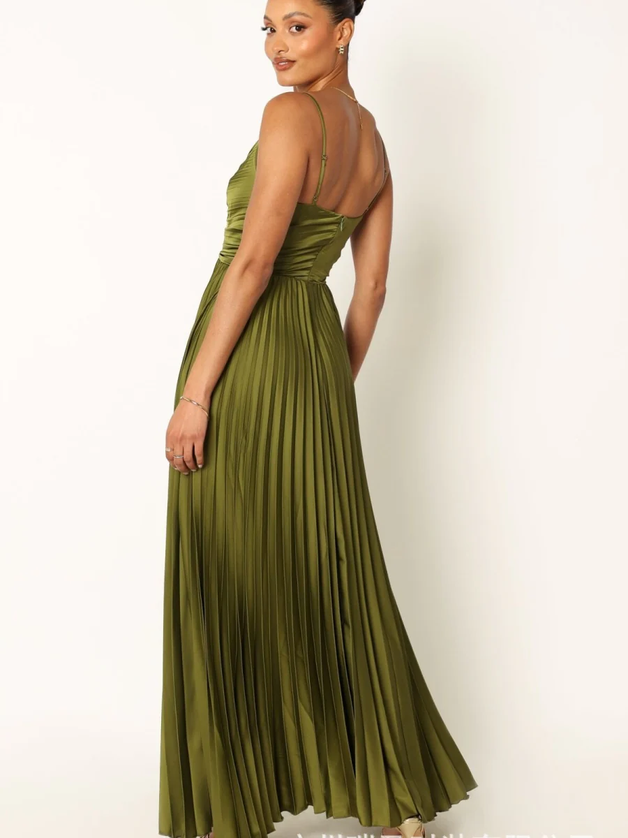 Camisoles Green Formal Dress Crimp Maxi Dresses - Image 5