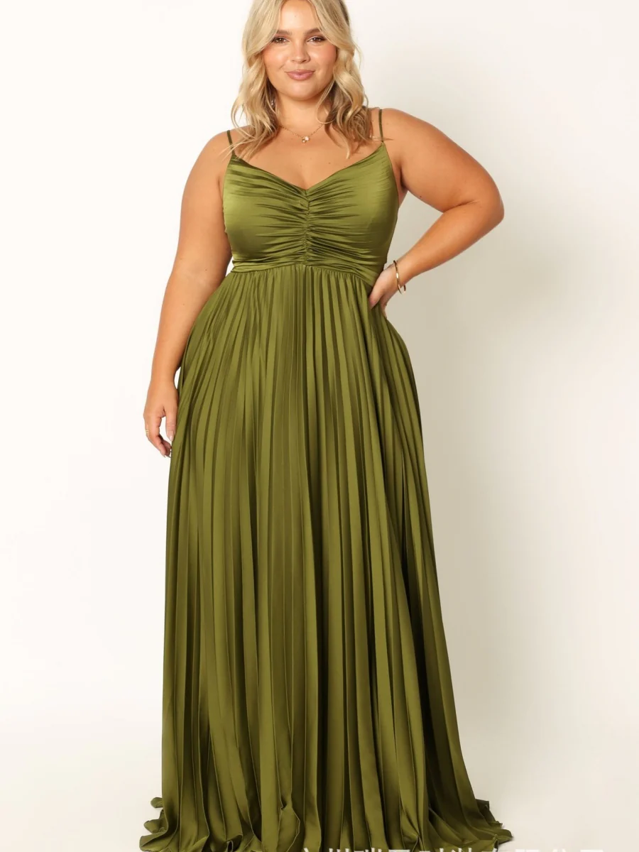 Camisoles Green Formal Dress Crimp Maxi Dresses - Image 8