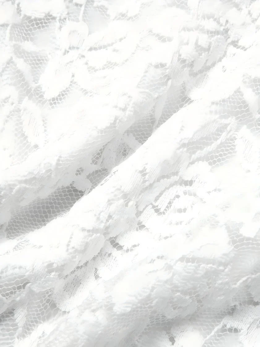 Lace Long Sleeve Perspective Slim Fit Bodysuit - Image 7