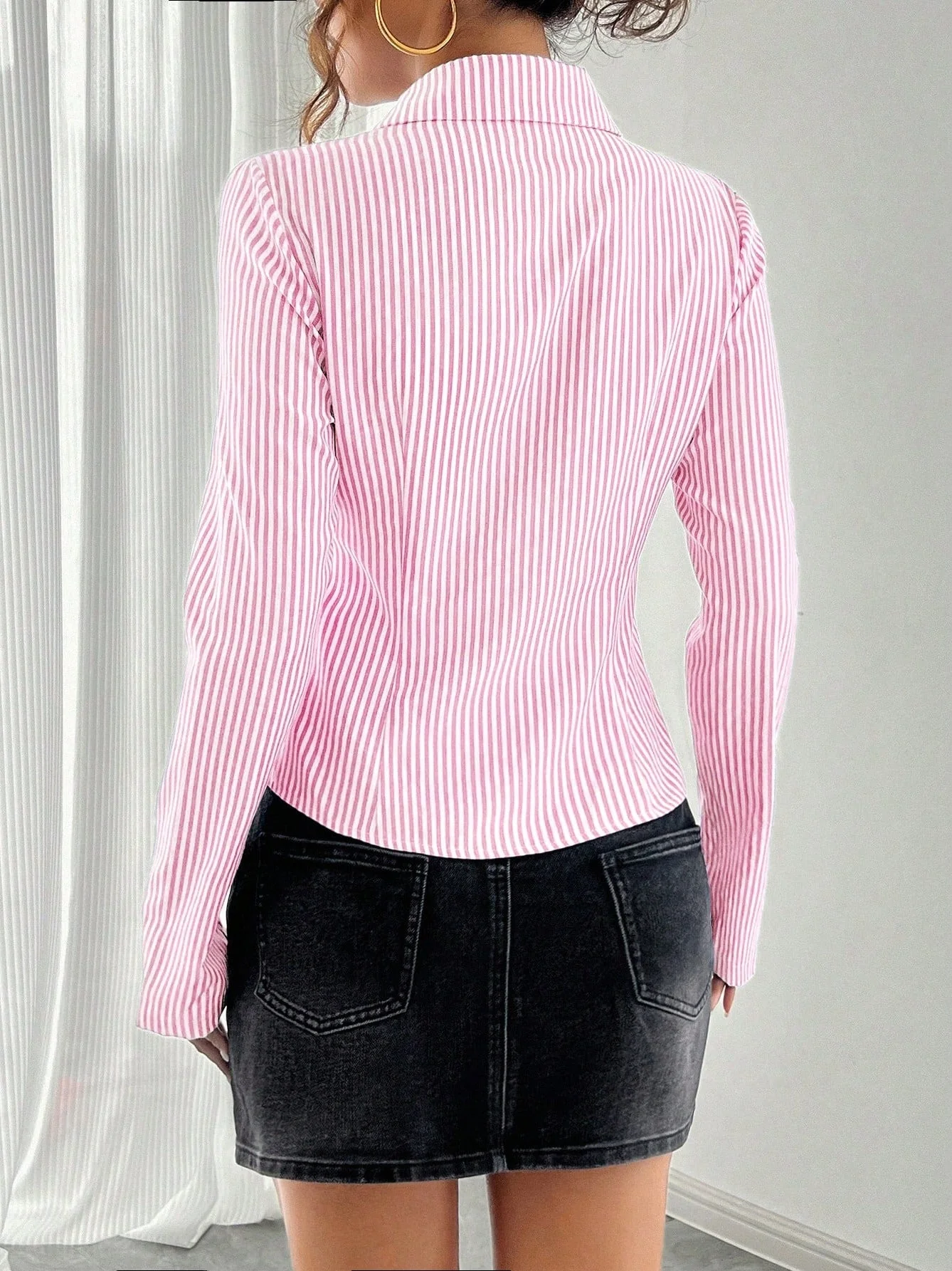 Long sleeve Stripes Slim fit Shirts - Image 3