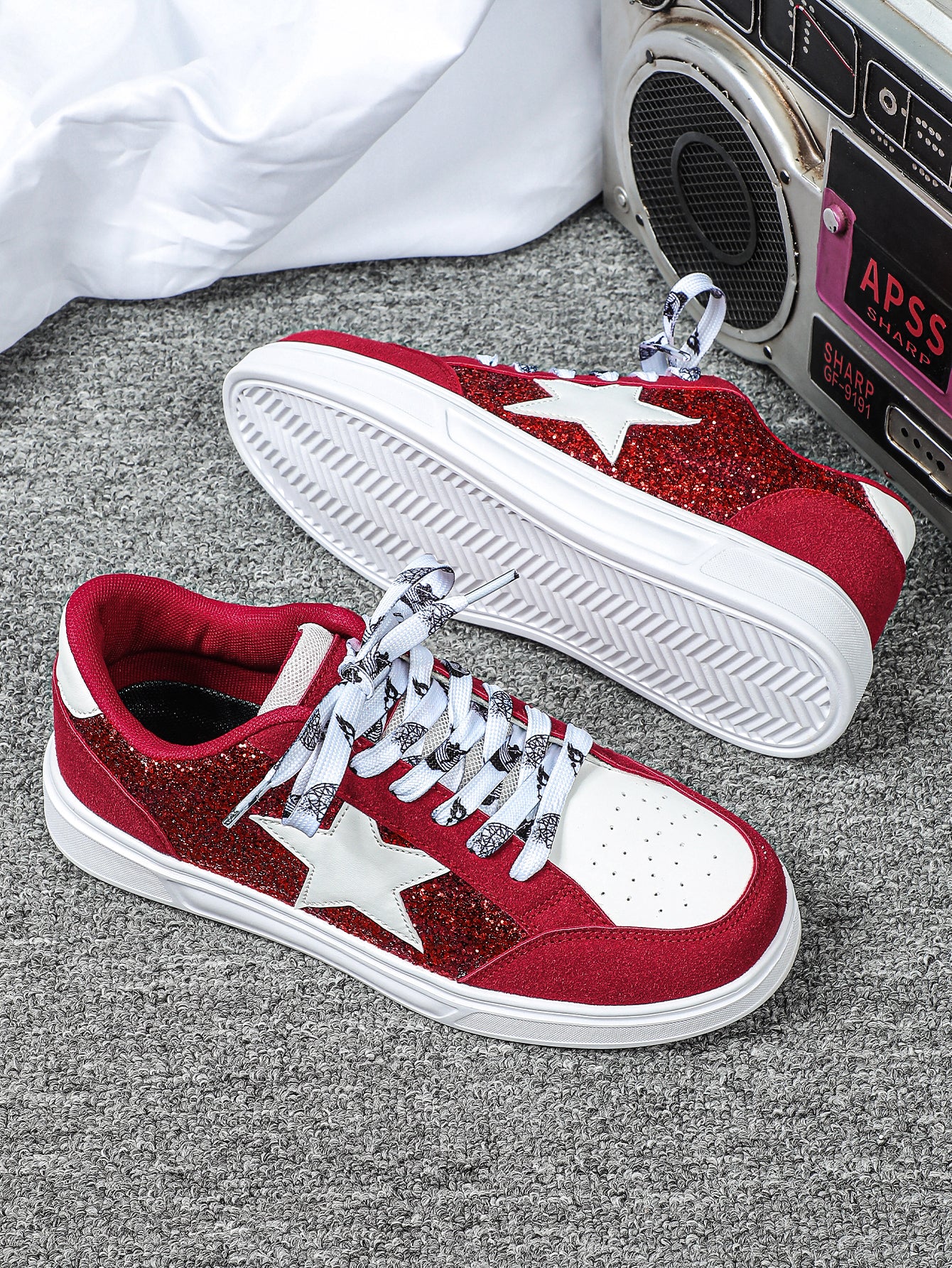 Women's Sneakers With Five-pointed Star Sequins - Image 12