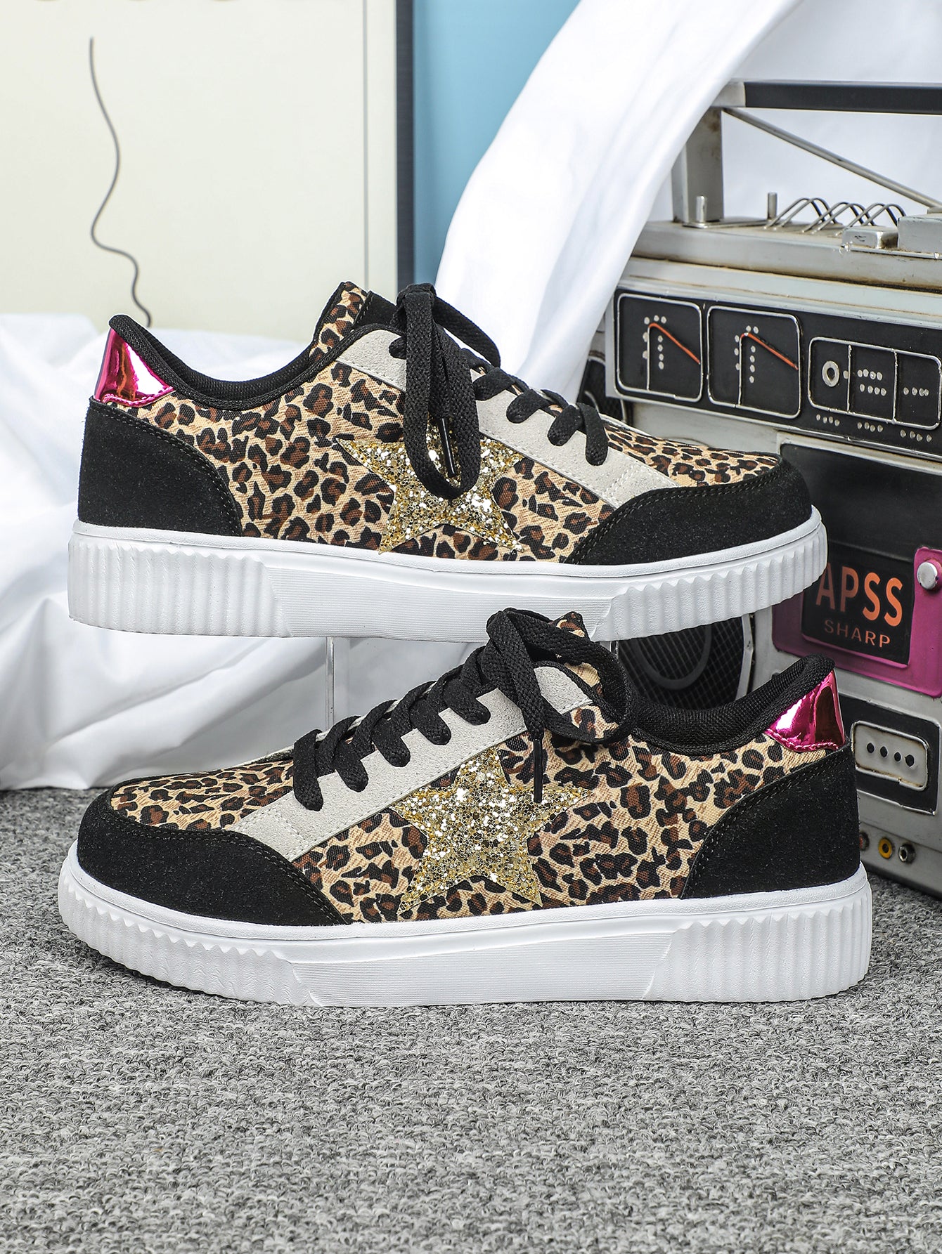 Leopard Print Unisex Casual Sneakers - Image 9