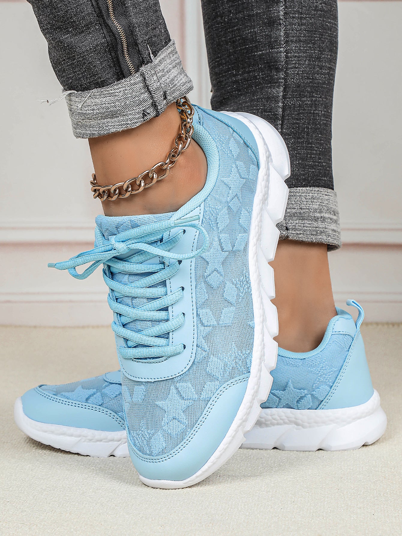 Floral Mesh Women's Casual Sneakers - Image 14