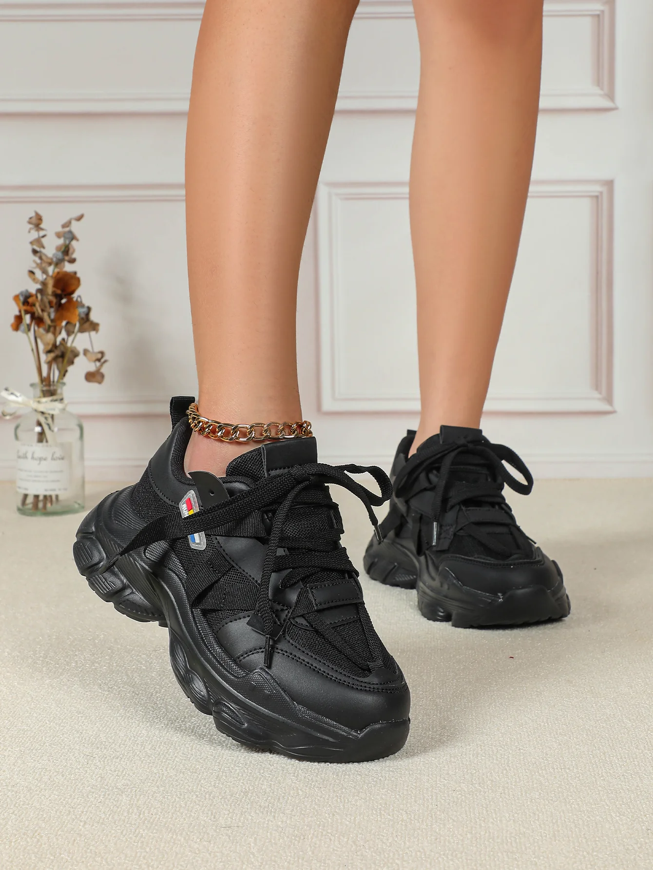 Color-blocked Platform Women's Casual Sneakers - Image 11