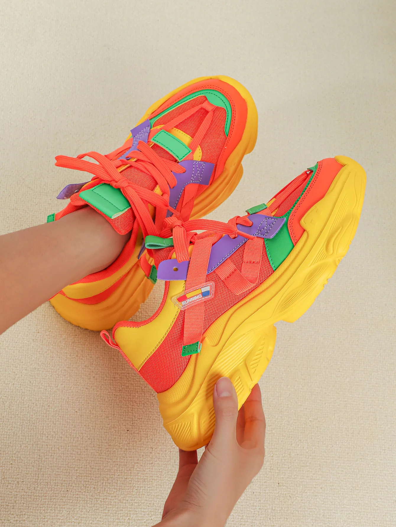 Color-blocked Platform Women's Casual Sneakers - Image 4