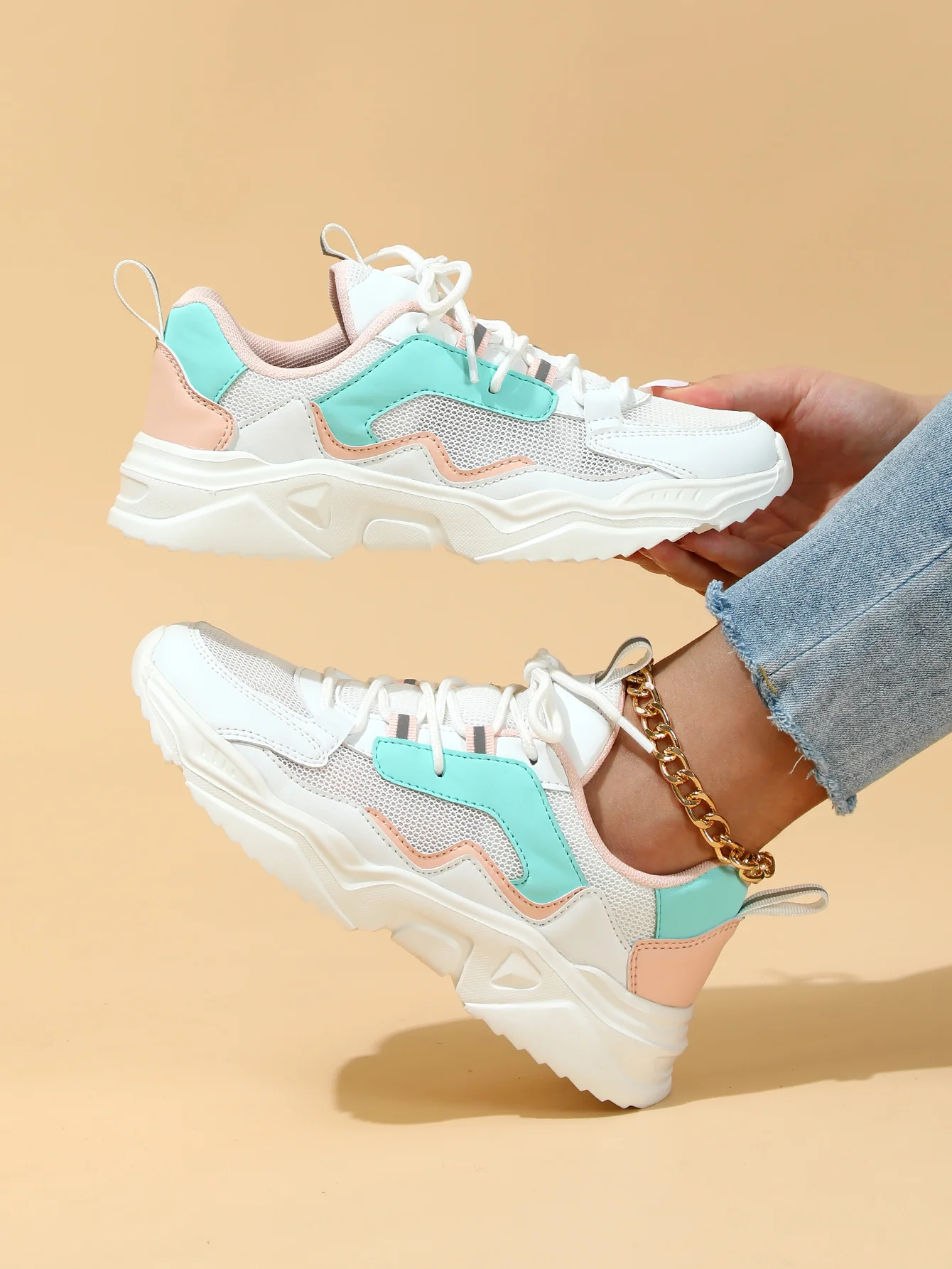 Color-blocked Platform Women's Casual Sneakers - Image 5