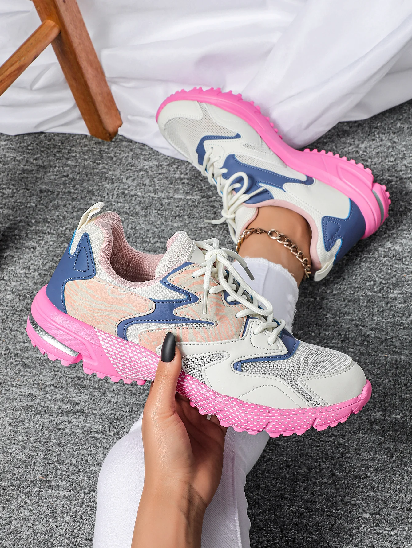 Color-blocked Platform Women's Casual Sneakers - Image 12