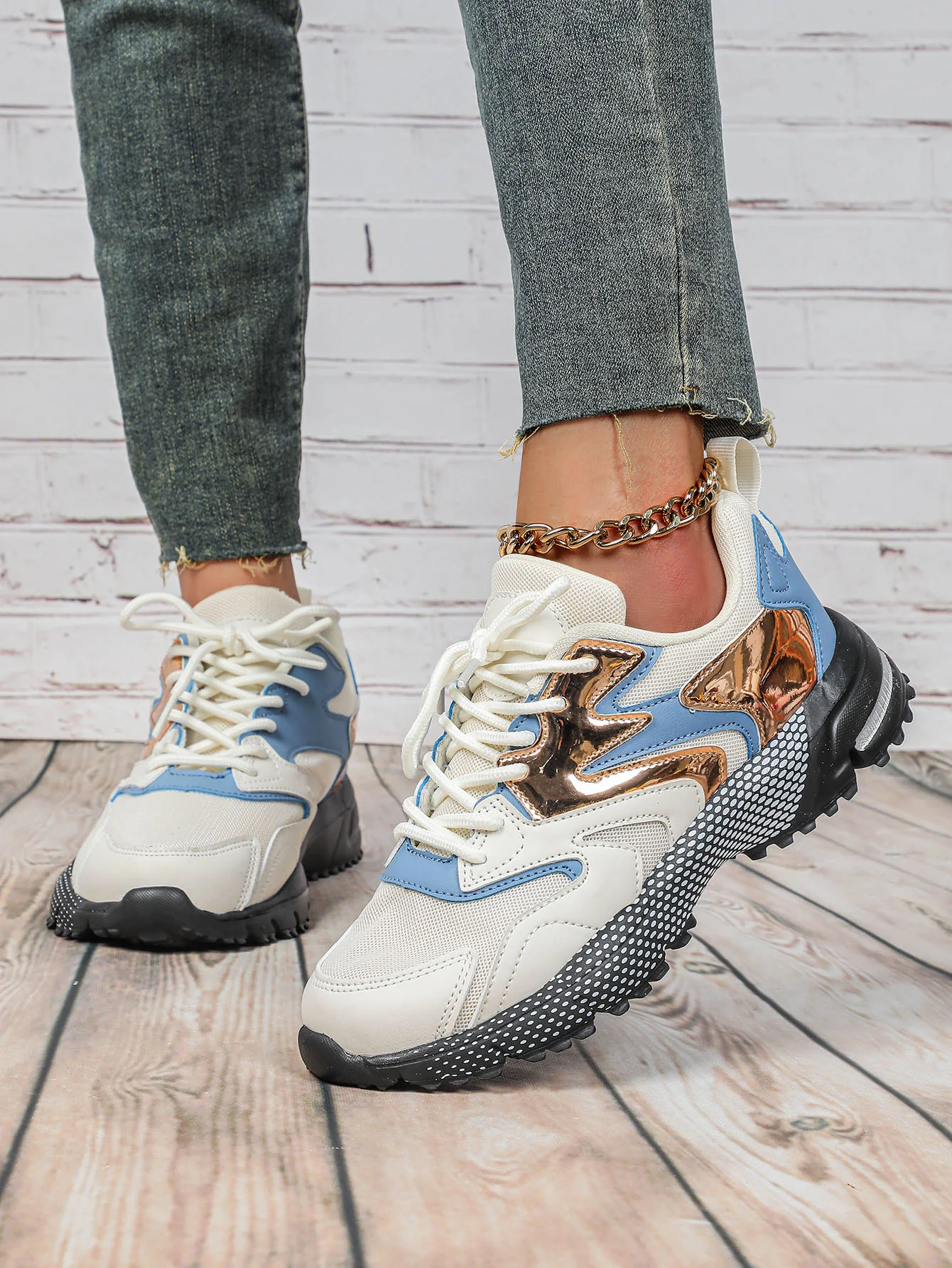 Color-blocked Platform Women's Casual Sneakers - Image 6