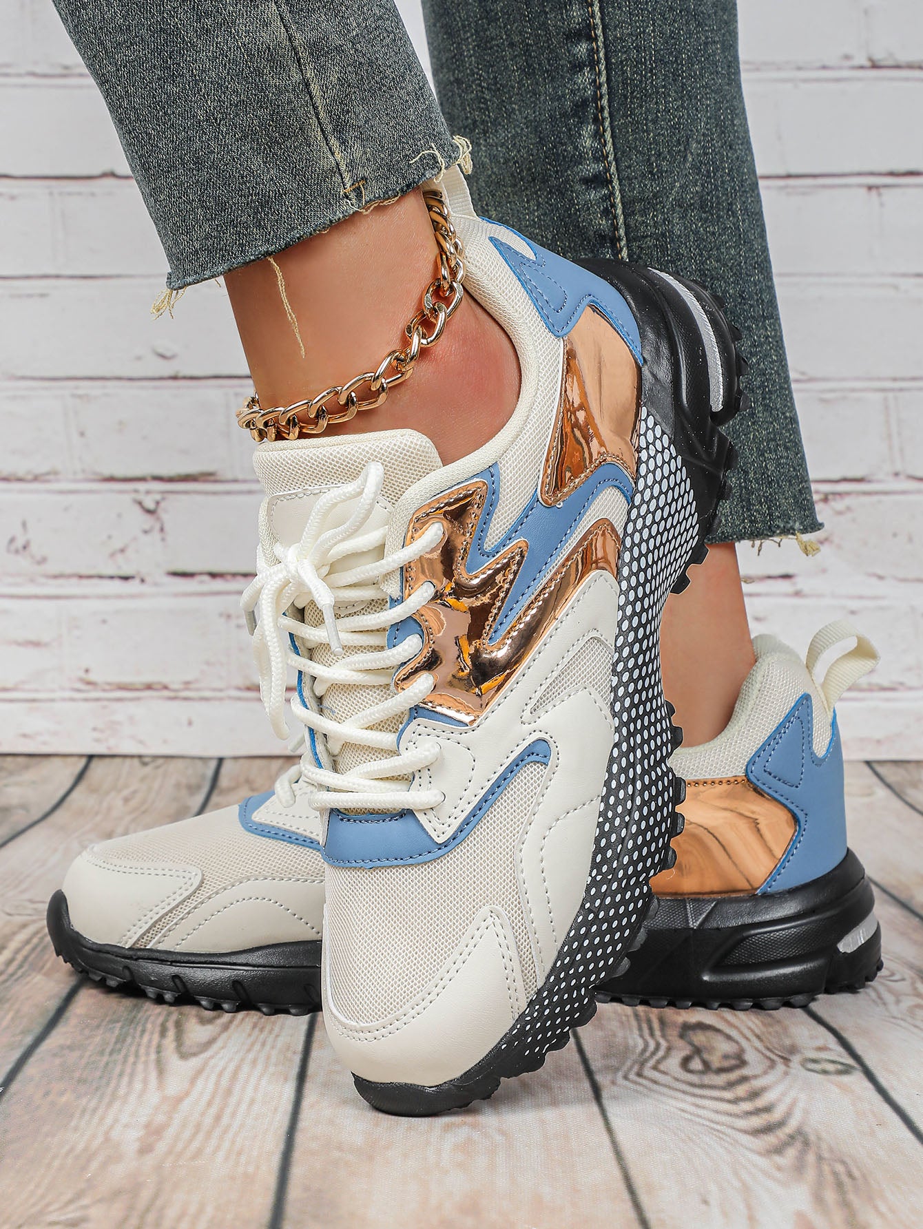 Color-blocked Platform Women's Casual Sneakers - Image 7