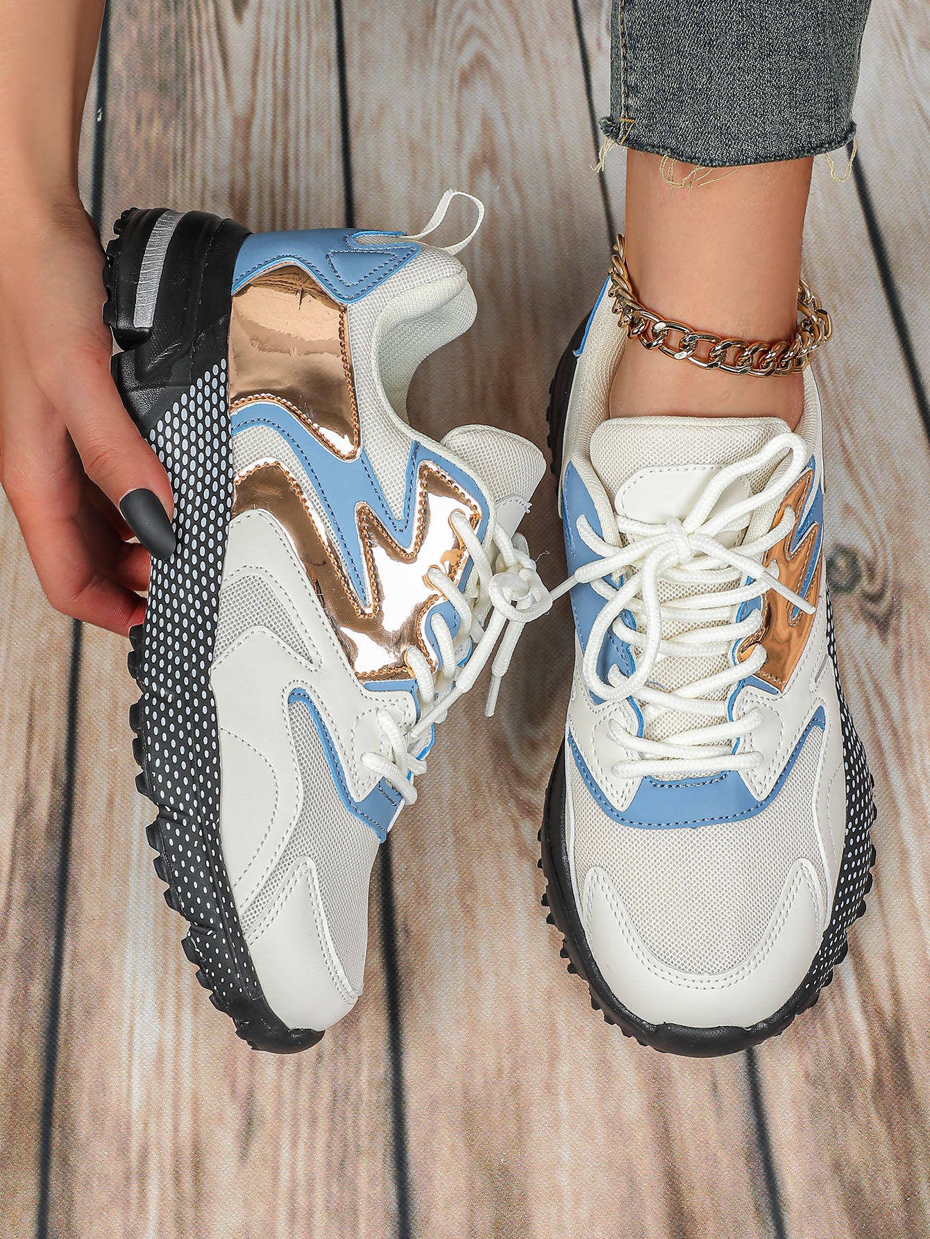 Color-blocked Platform Women's Casual Sneakers - Image 8