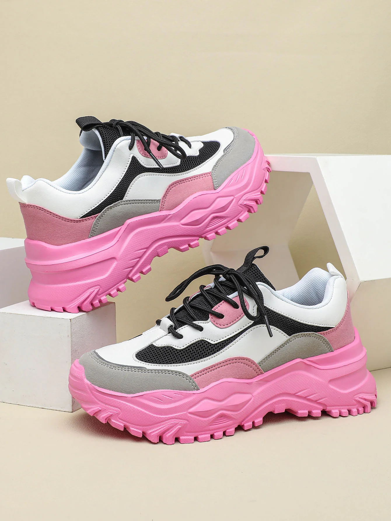 Color-blocked Platform Women's Casual Sneakers - Image 4