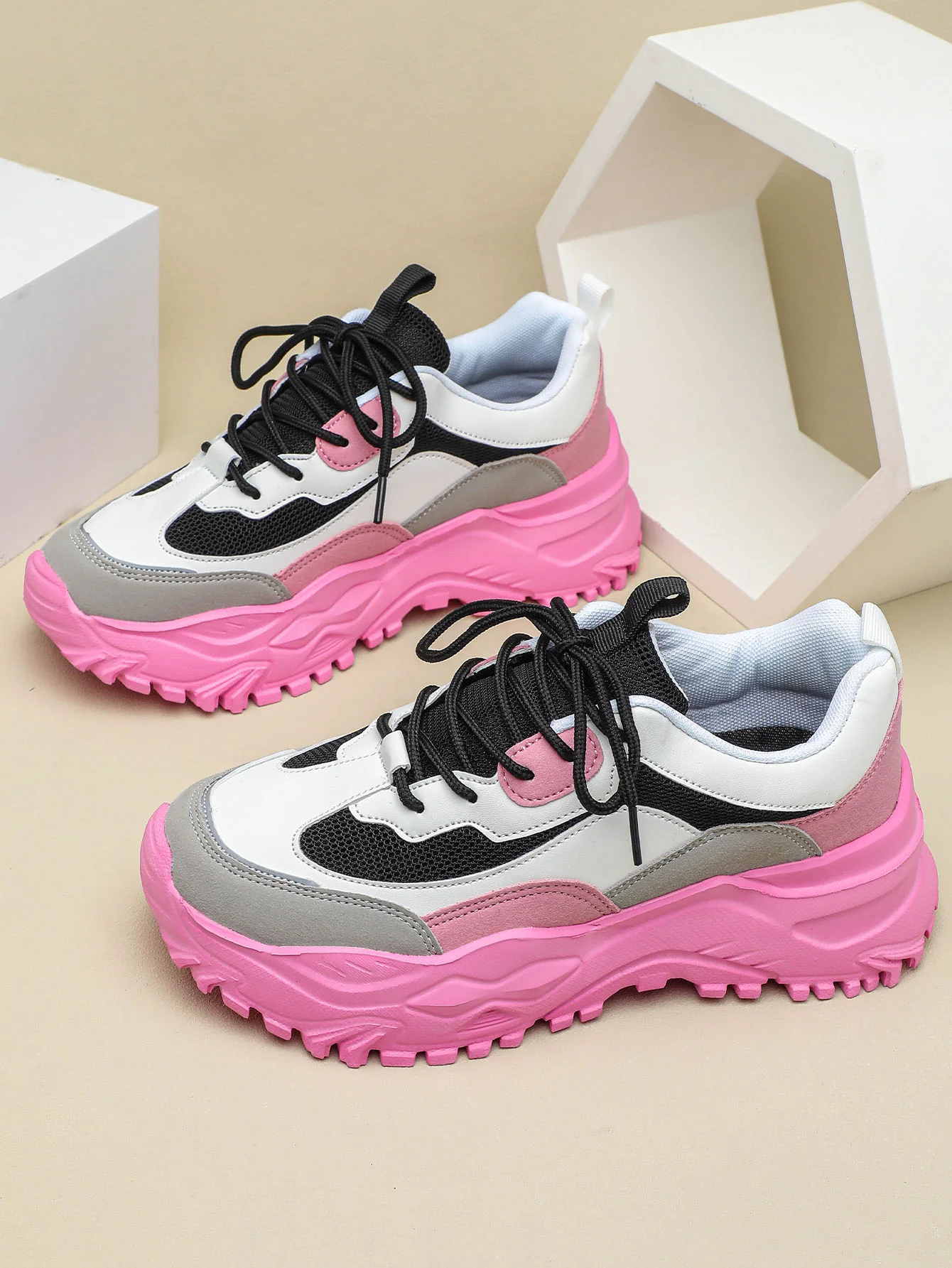 Color-blocked Platform Women's Casual Sneakers - Image 5