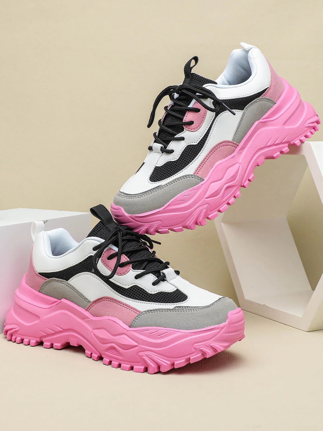 Color-blocked Platform Women's Casual Sneakers - Image 6
